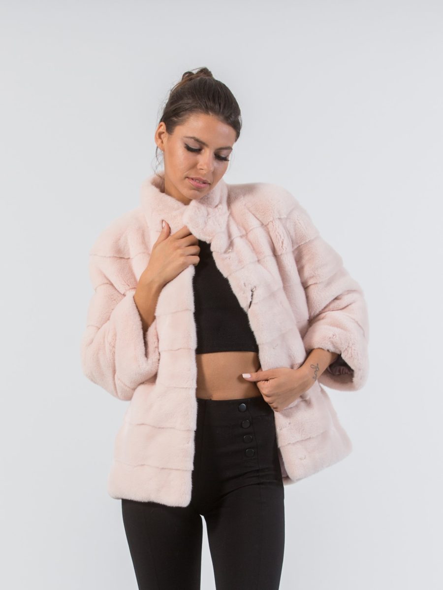 Pale Pink Mink Fur Jacket