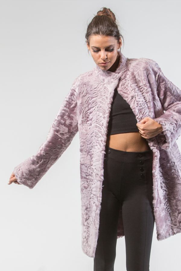 Pink Astrakhan Fur Jacket