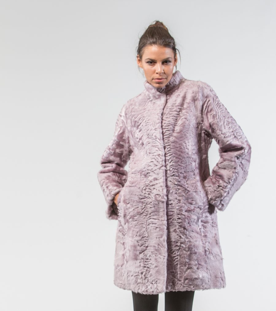 Pink Astrakhan Fur Jacket