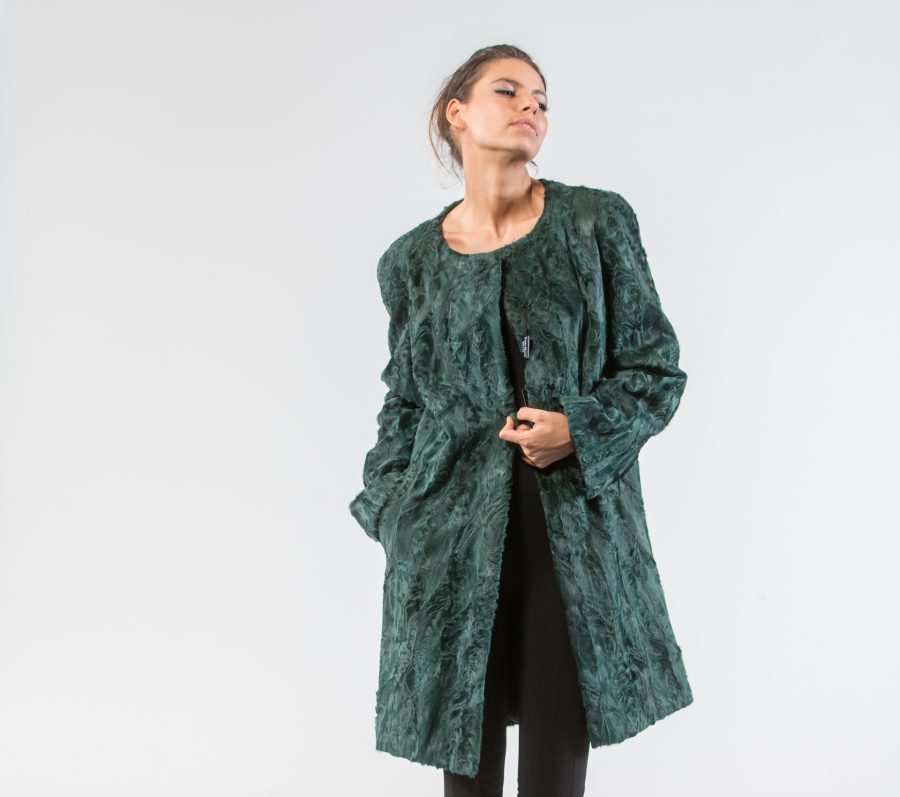Green Astrakhan Fur Jacket
