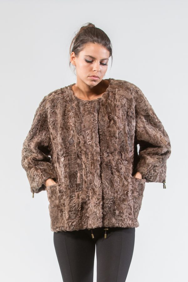 Brandy Astrakhan Fur Jacket
