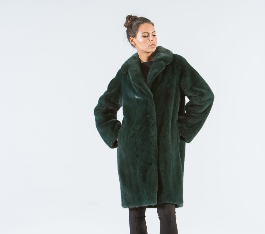 Brunswick Green Mink Long Fur Jacket