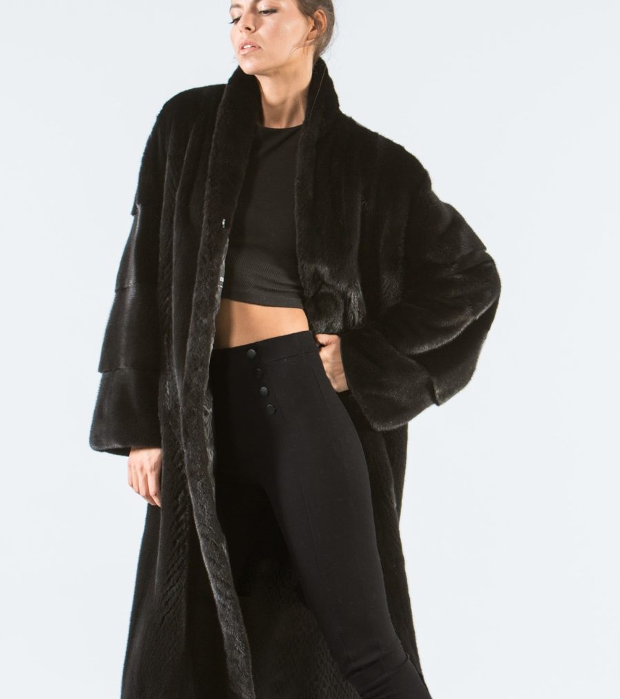 Black Mink Long Fur Coat