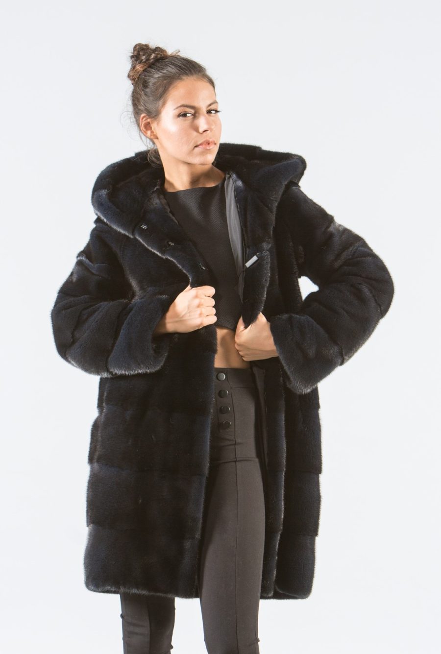 White Mink Short Fur Jacket - 100% Real Fur Coats - Haute Acorn