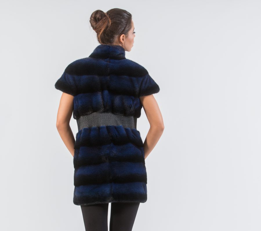 Black and Blue Mink Fur Vest