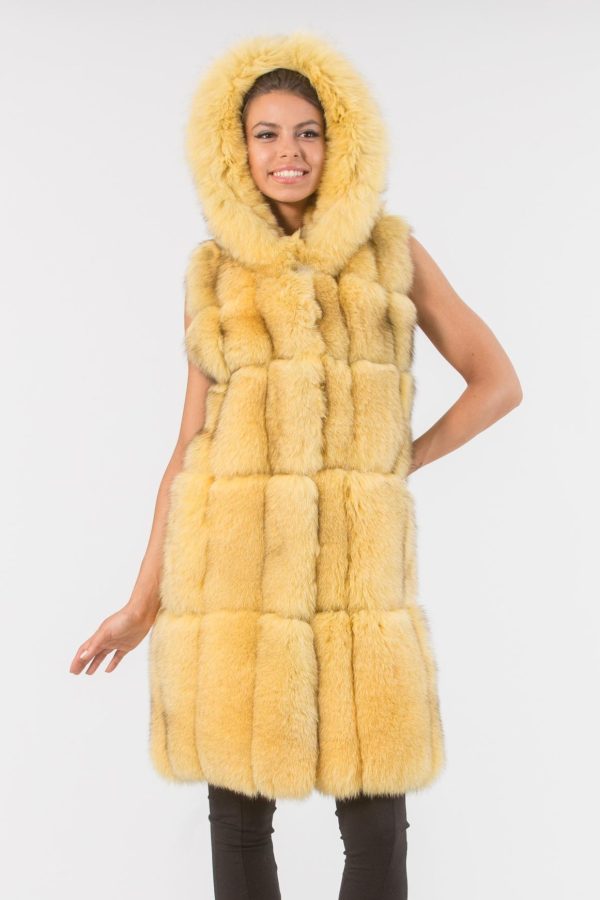 Yellow Fox Fur Vest