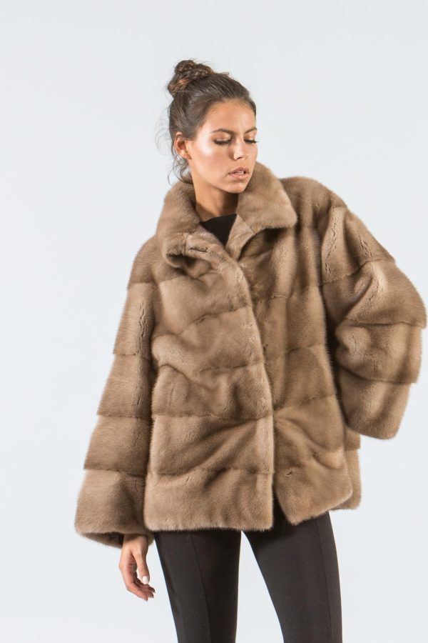 Manzari Wood Brown Mink Fur Jacket