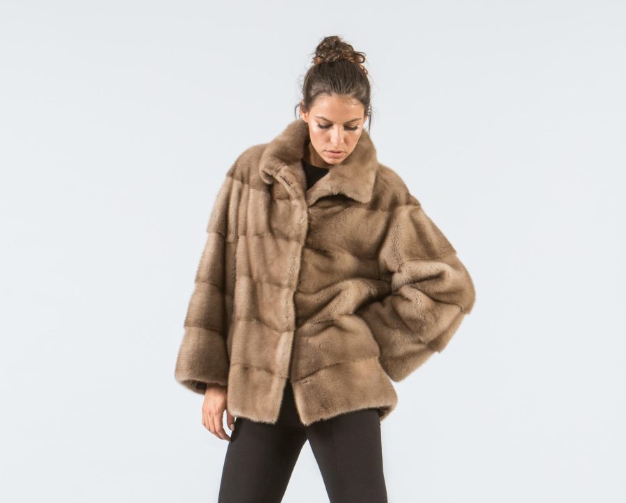 Manzari Wood Brown Mink Fur Jacket