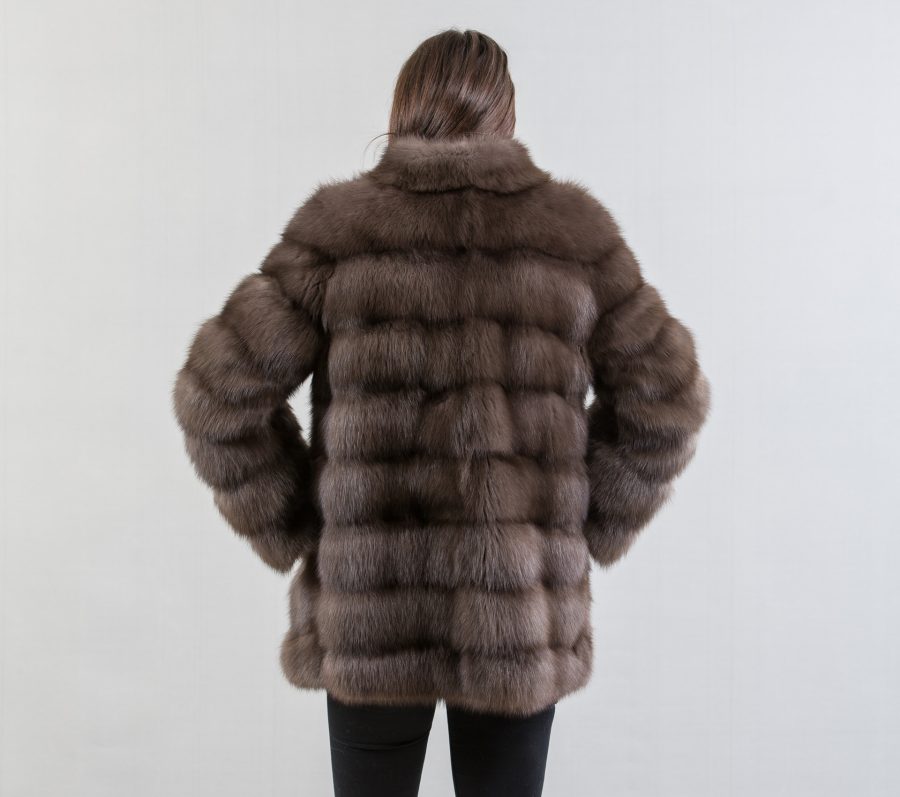 Sable Fur Jacket With Short Collar