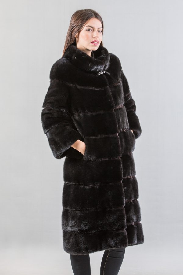 Black Mink Long Fur Coat I 100% Real Fur Coat - Haute Acorn
