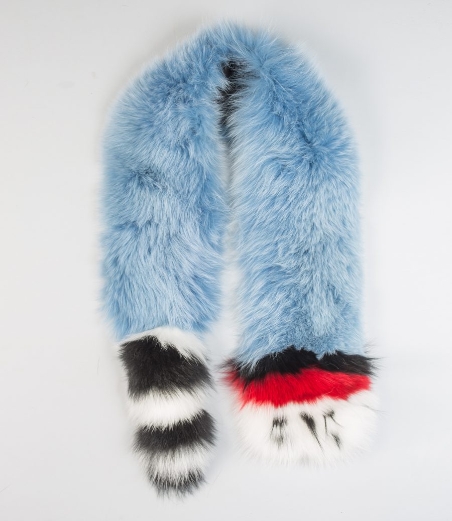 The Sky Blue Fox Fur Scarf