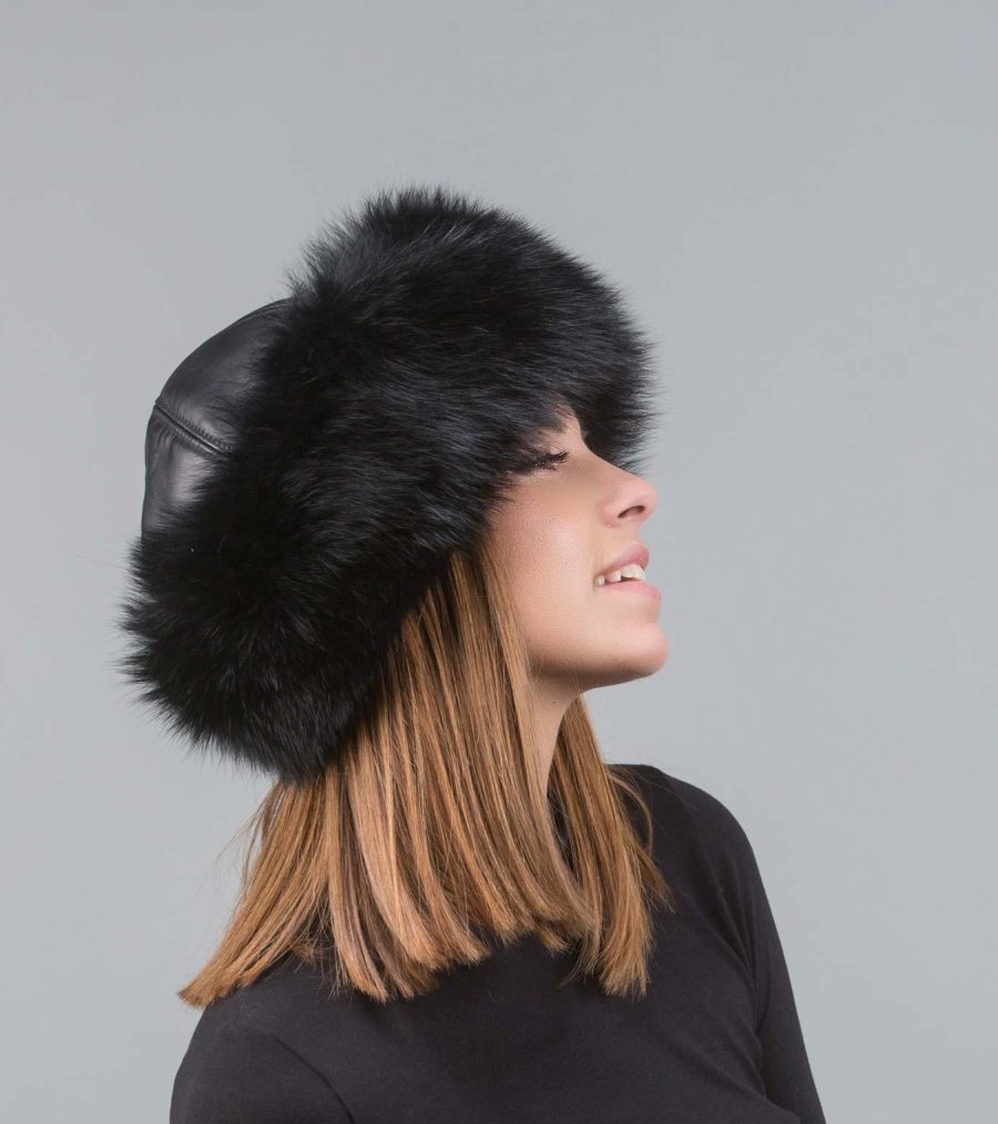 Black fur hat