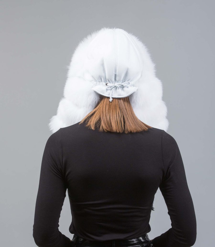 White Fur Trapper Hat