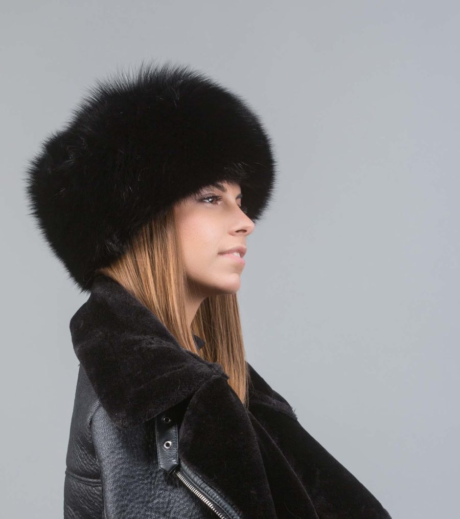 Black Fur Russian Hat . 100% Real Fur Accessories - Haute Acorn