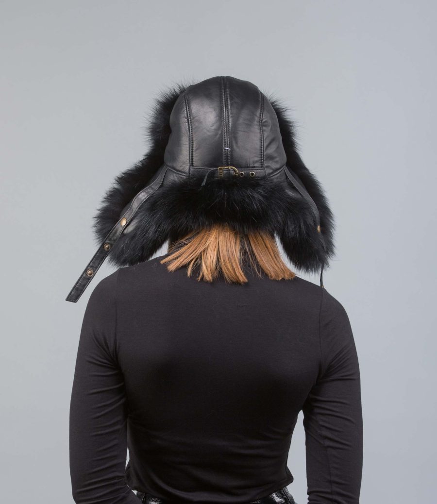 Black Fox Fur Russian Hat