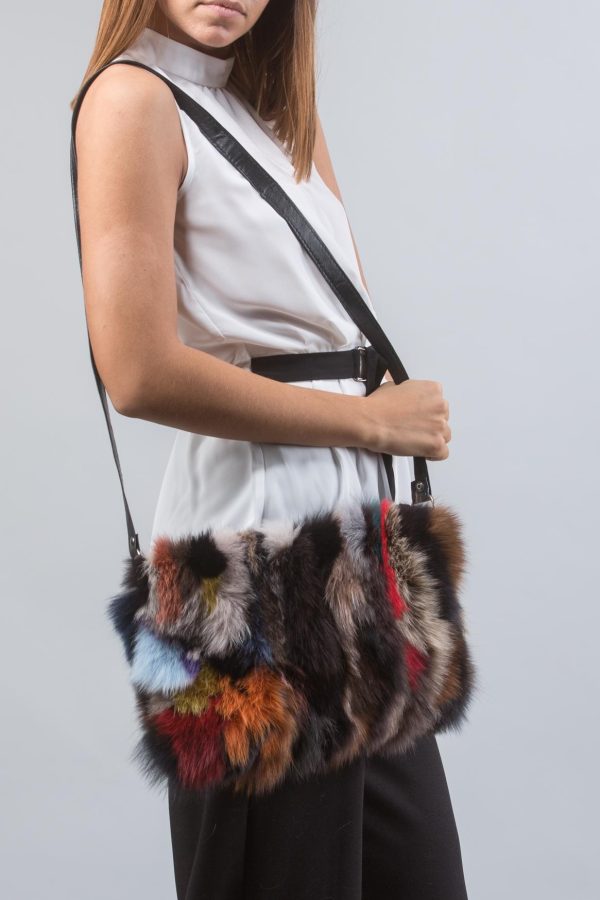 Colorful Medium Fur Clutch Shoulder Bag