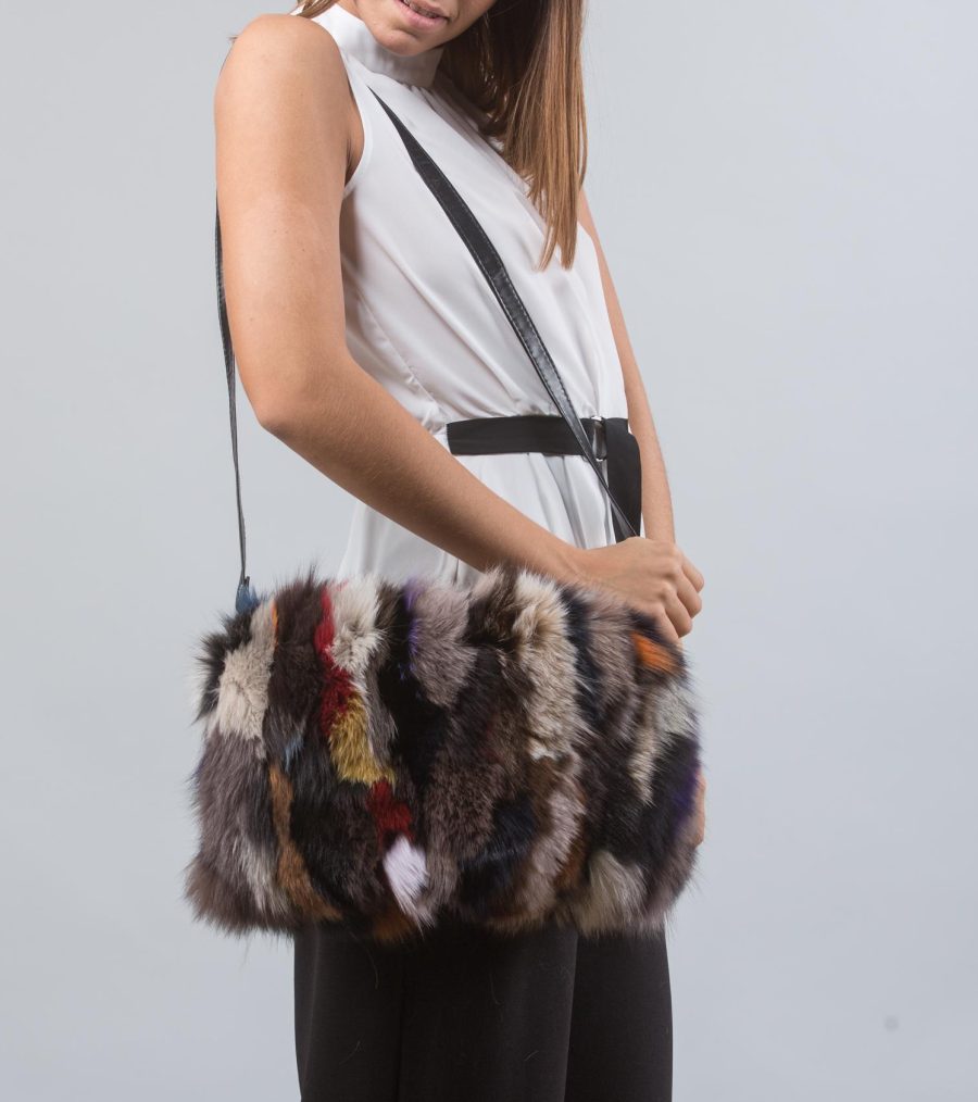 Multicolor Medium Fur Handbag - 100% Real Fur Coats - Haute Acorn