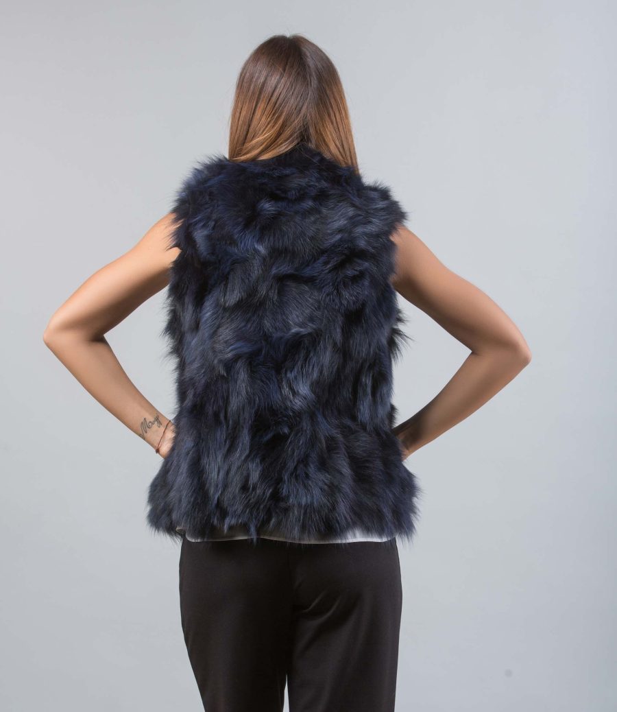 Night Blue Fox Fur Vest