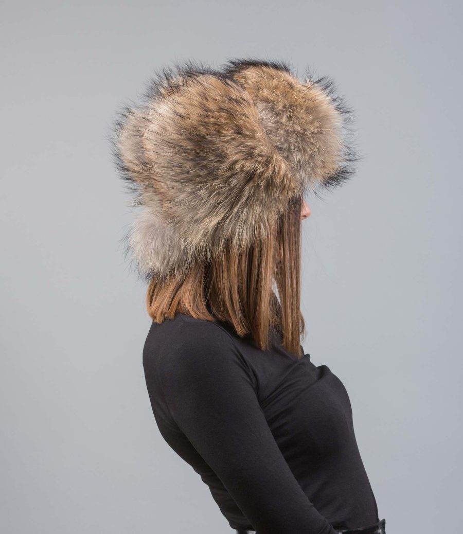 Beige Fur Trapper Hat