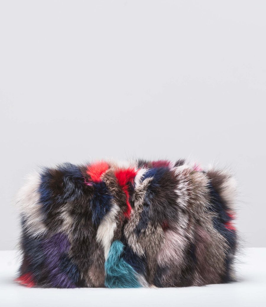 Colorful Medium Fur Clutch Handbag