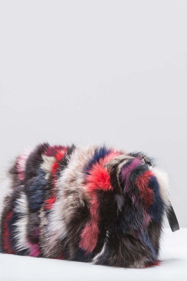 Colorful Medium Fur Clutch Handbag