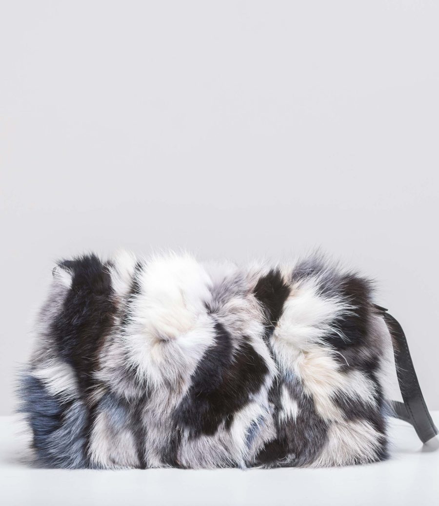 Multicolor Medium Fur Clutch Shoulder Bag