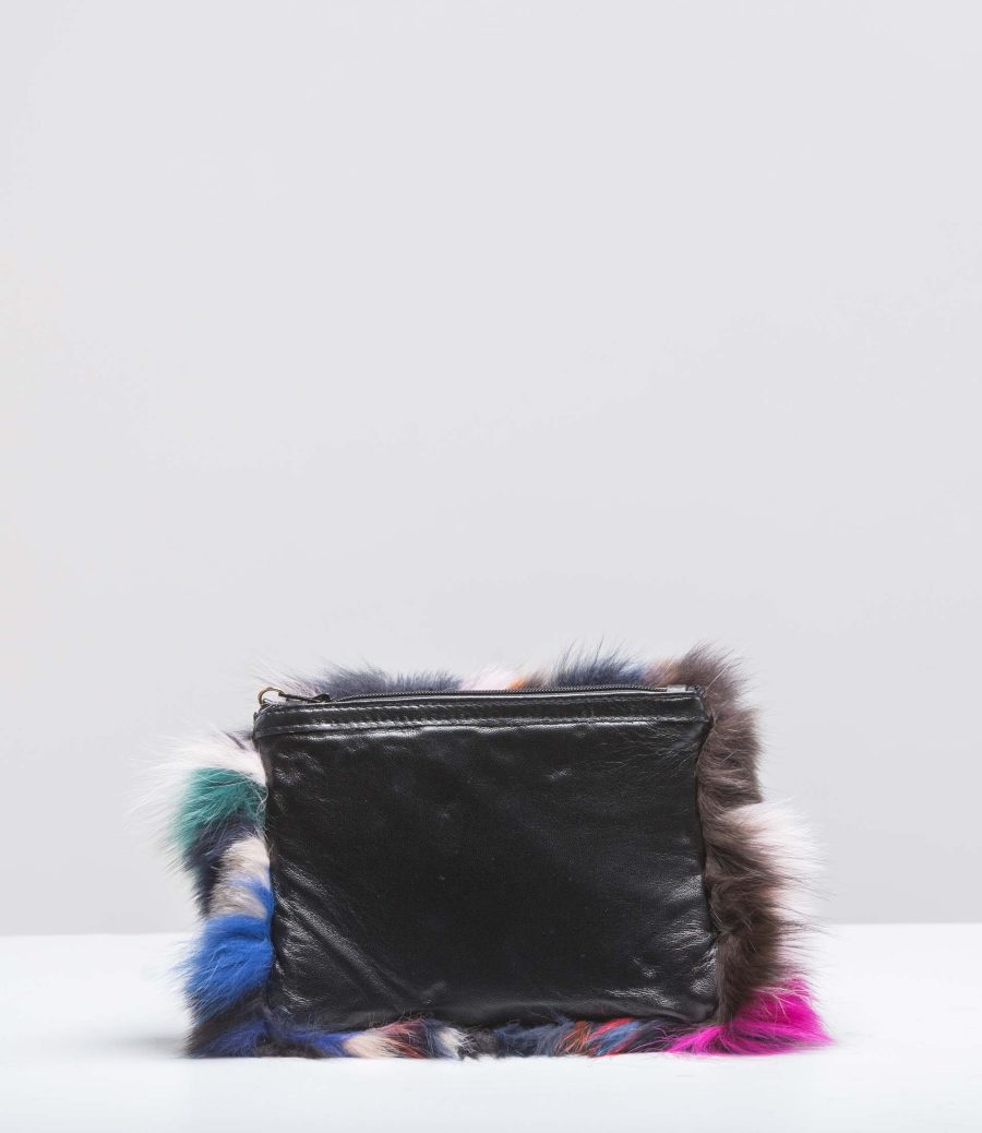 Multicolor Small Fur Clutch Handbag Bag