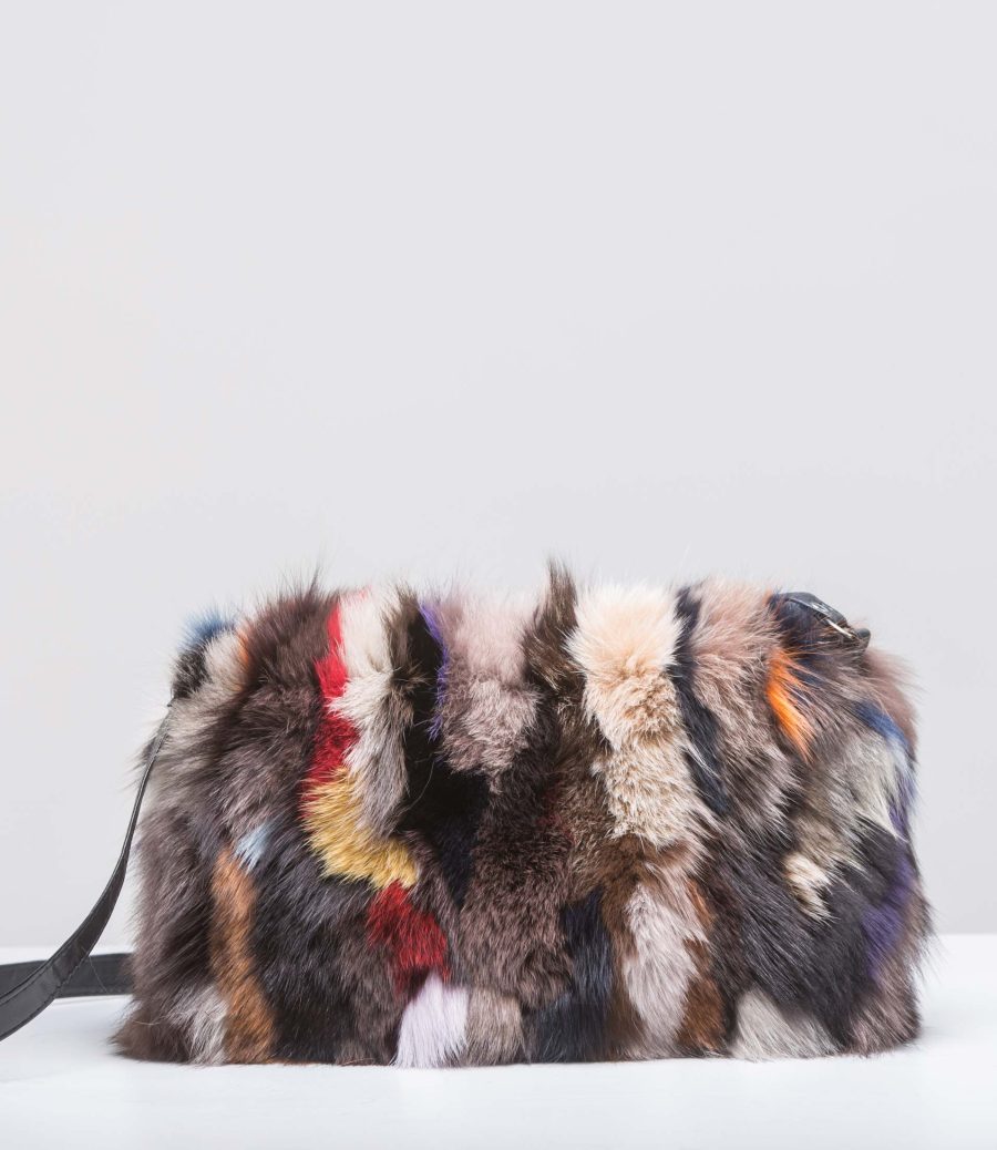 Multicolor Medium Fur Handbag
