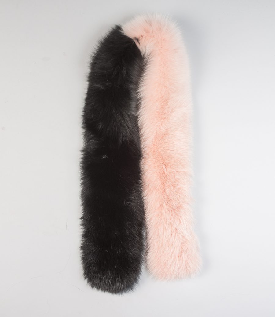 The Pink and Black Fox Fur Scarf