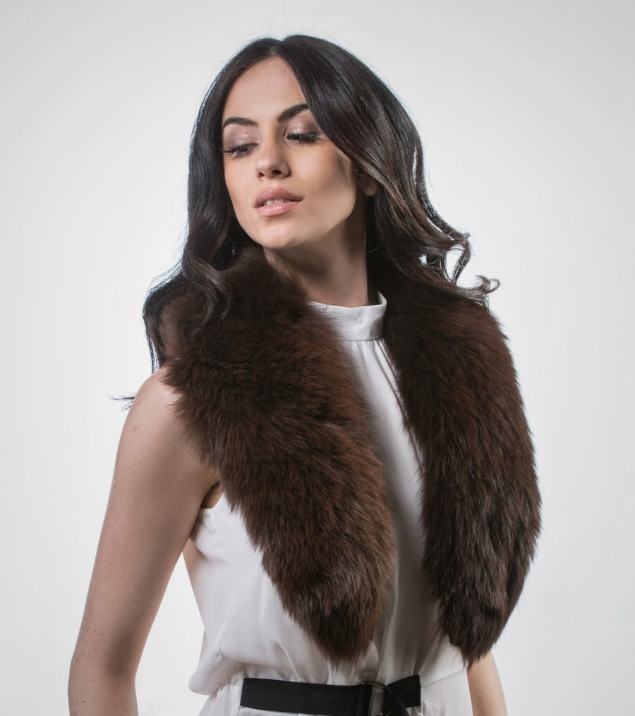 The Dark Brown Fox Fur Collar -100% Real - Haute Acorn