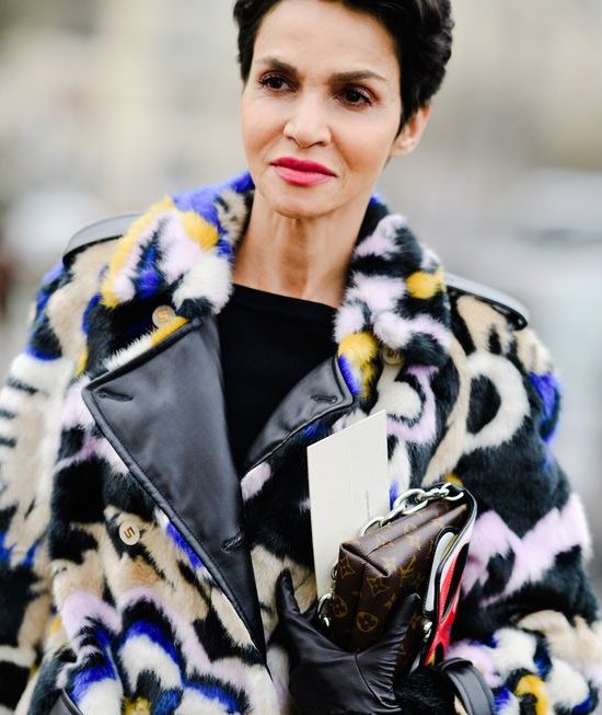 paris fashion week fur coat
