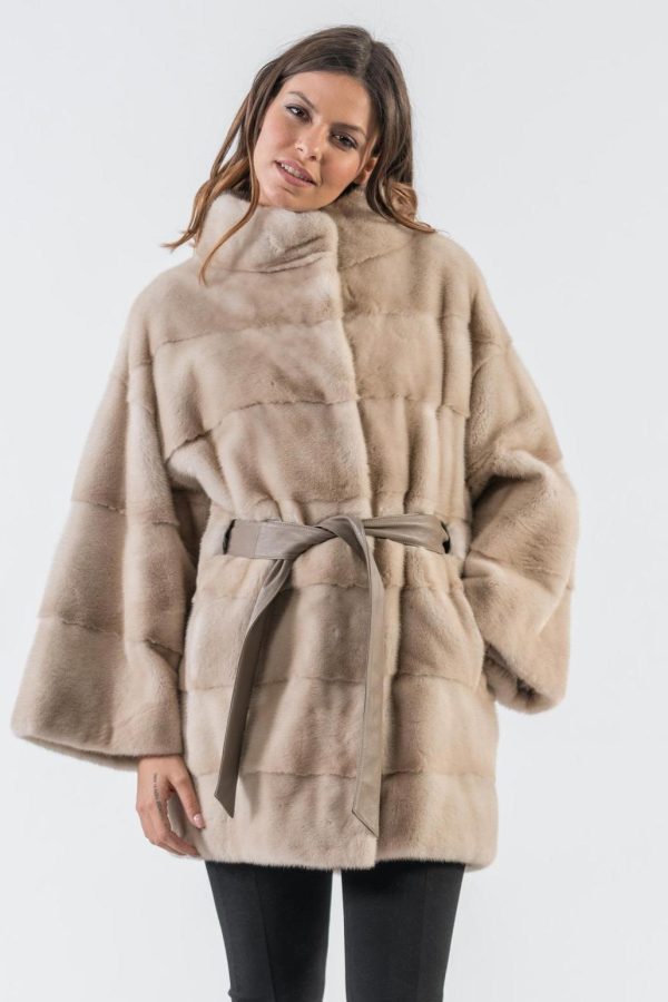 Palomino Mink Fur Coat With Belt