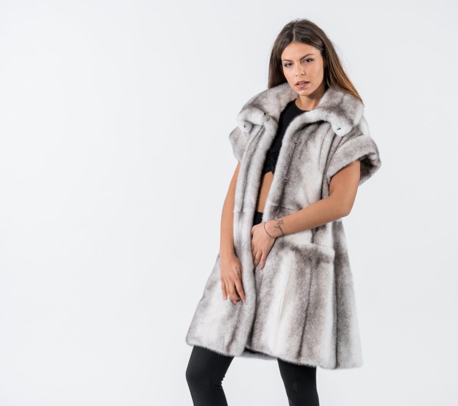 Silver Cross Mink Fur Coat