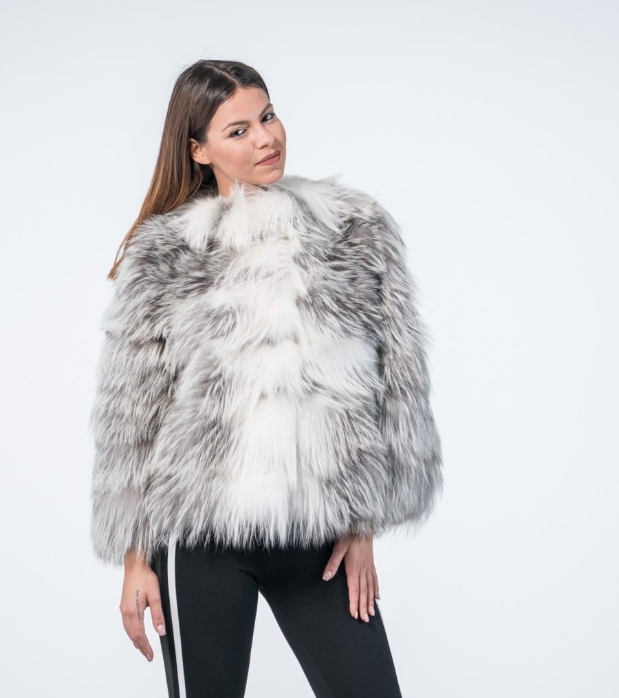 Platinum Fox Fur Coat Womens
