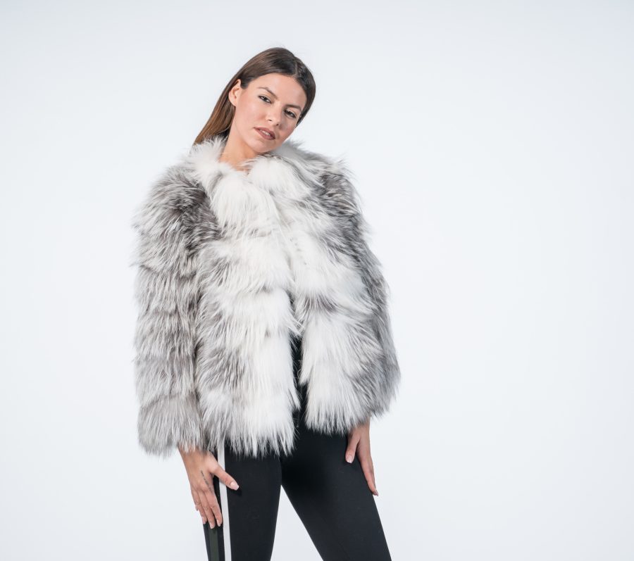 Platinum Fox Fur Coat Womens - 100% Real Fur - Haute Acorn