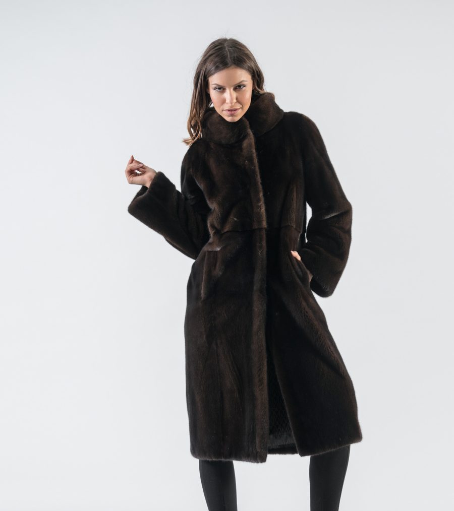 Mahogany Full Length Mink Fur Coat - 100% Real Fur - Haute Acorn