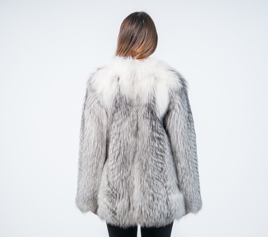 Marble Fox Fur Coat Womens