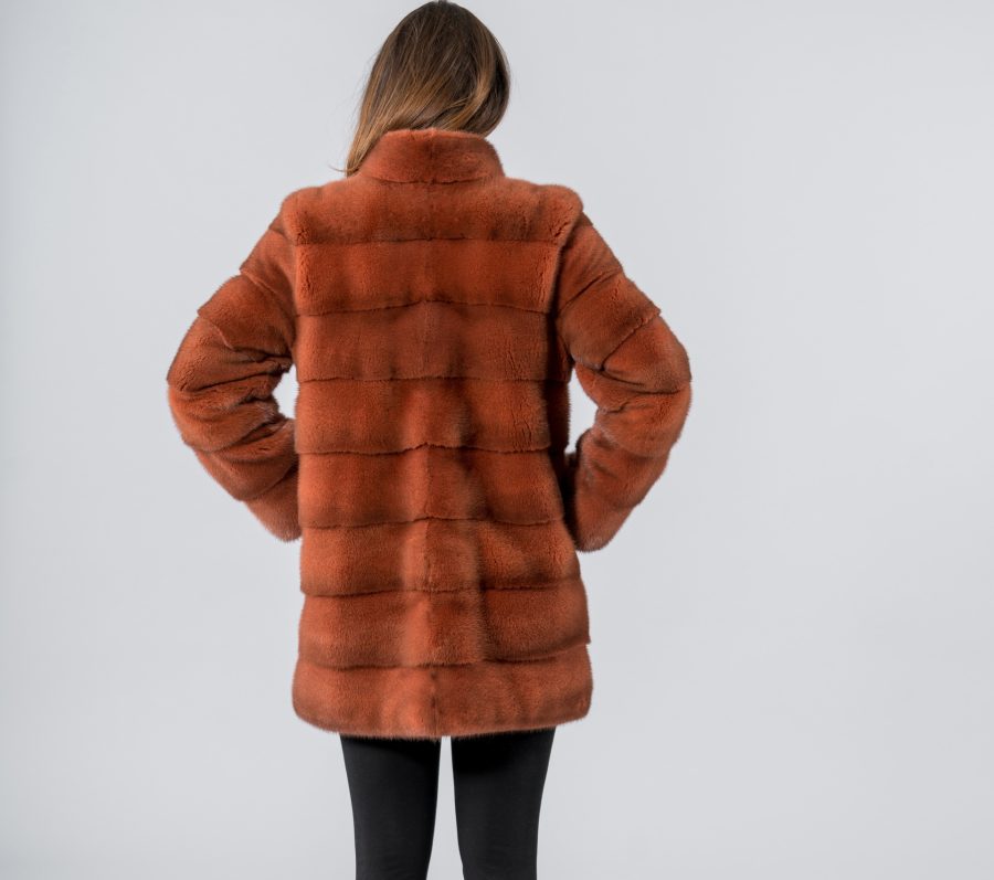 Orange Mink Fur Coat