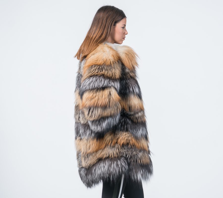 Gold Cross Fox Fur Coat