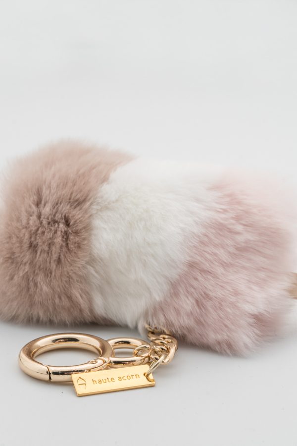 The Cotton Candy Fur Keychain . 100% Real Fur Keychains.- Haute Acorn