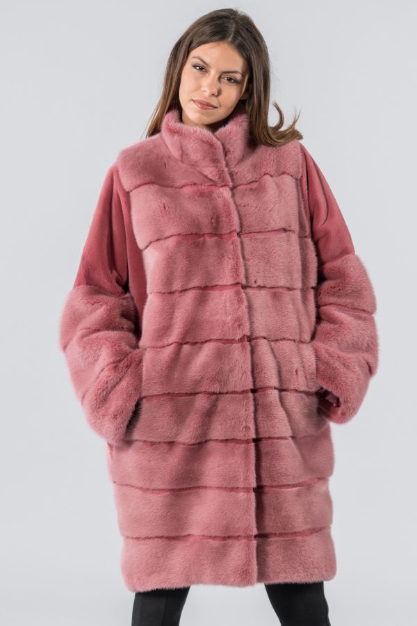 Dark Pink Mink Fur Jacket