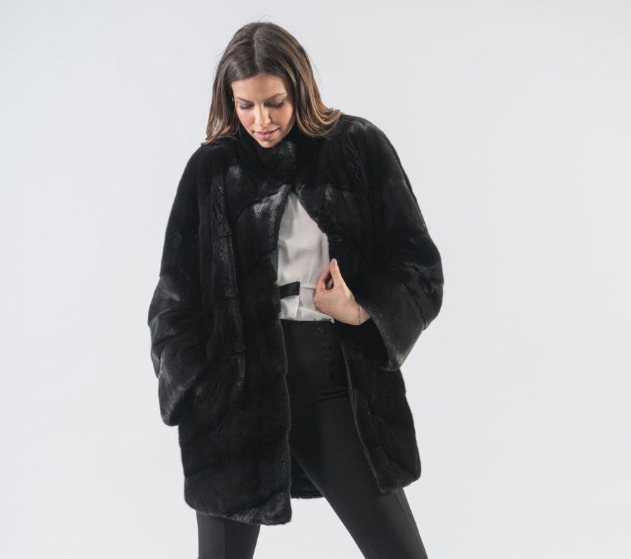 Black Mink Fur Jacket - 100% Real Fur - Haute Acorn