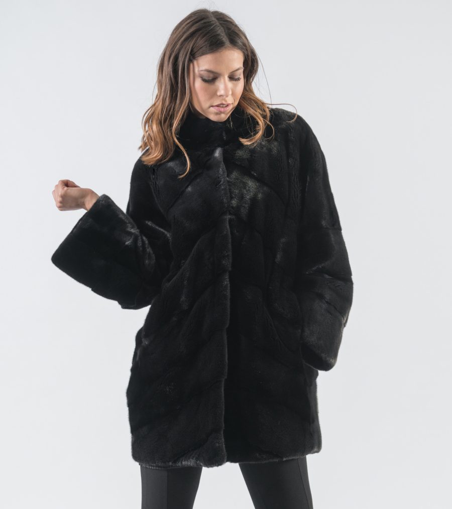 Black Mink Fur Jacket - 100% Real Fur - Haute Acorn