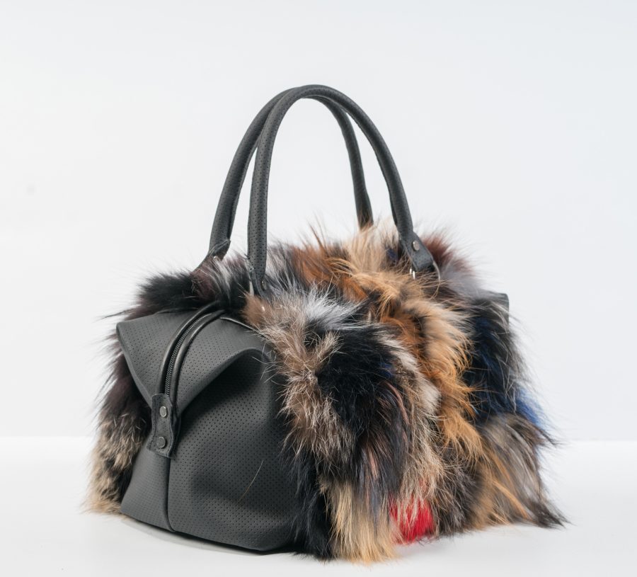 Multicolor Fox Fur Handbag