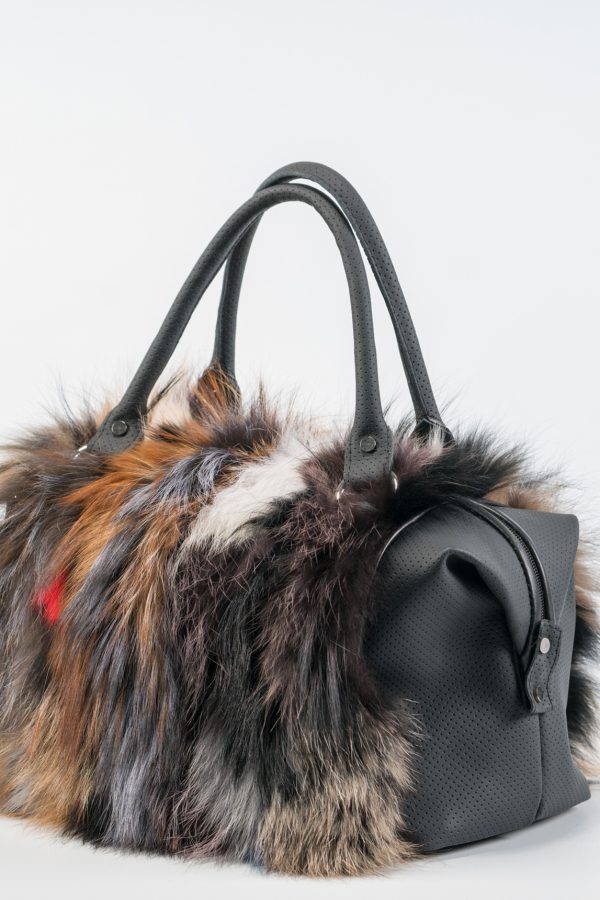 Multicolor Fox Fur Handbag