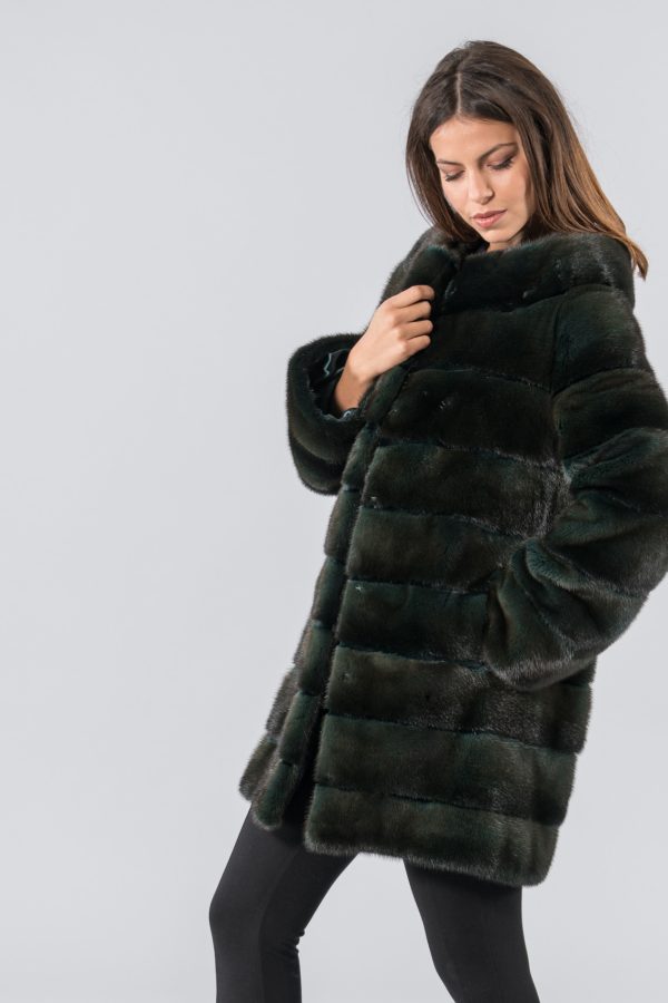 Green Mink Fur Jacket - 100% Real Fur - Haute Acorn