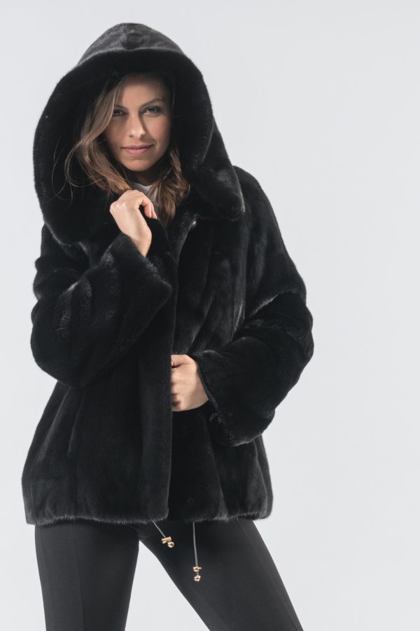 Hooded Mink Fur Jacket