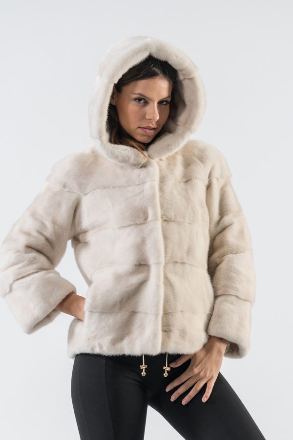 Hooded Pearl Mink Fur Jacket