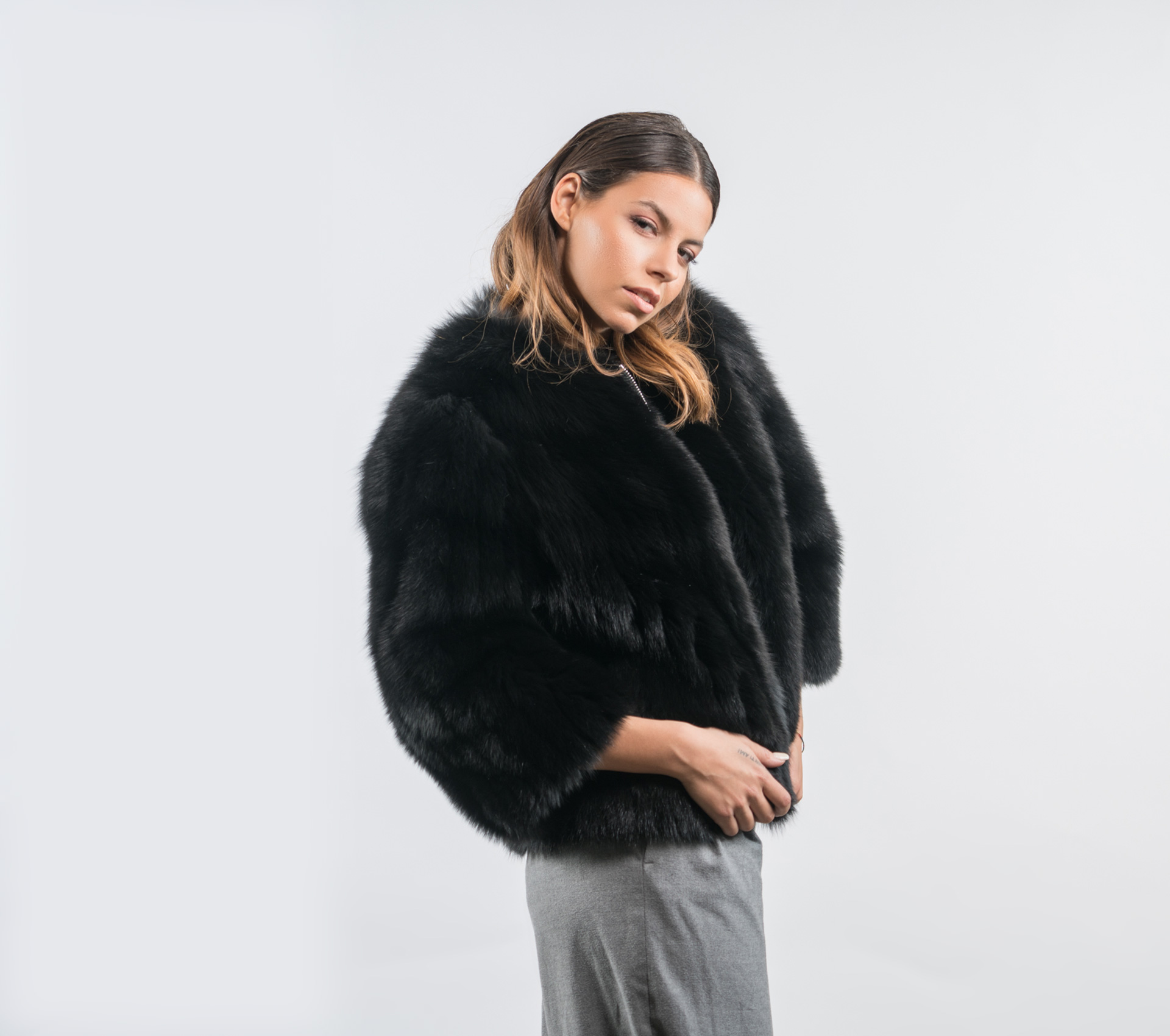 Short Fox Fur Jacket - 100% Real Fur - Haute Acorn