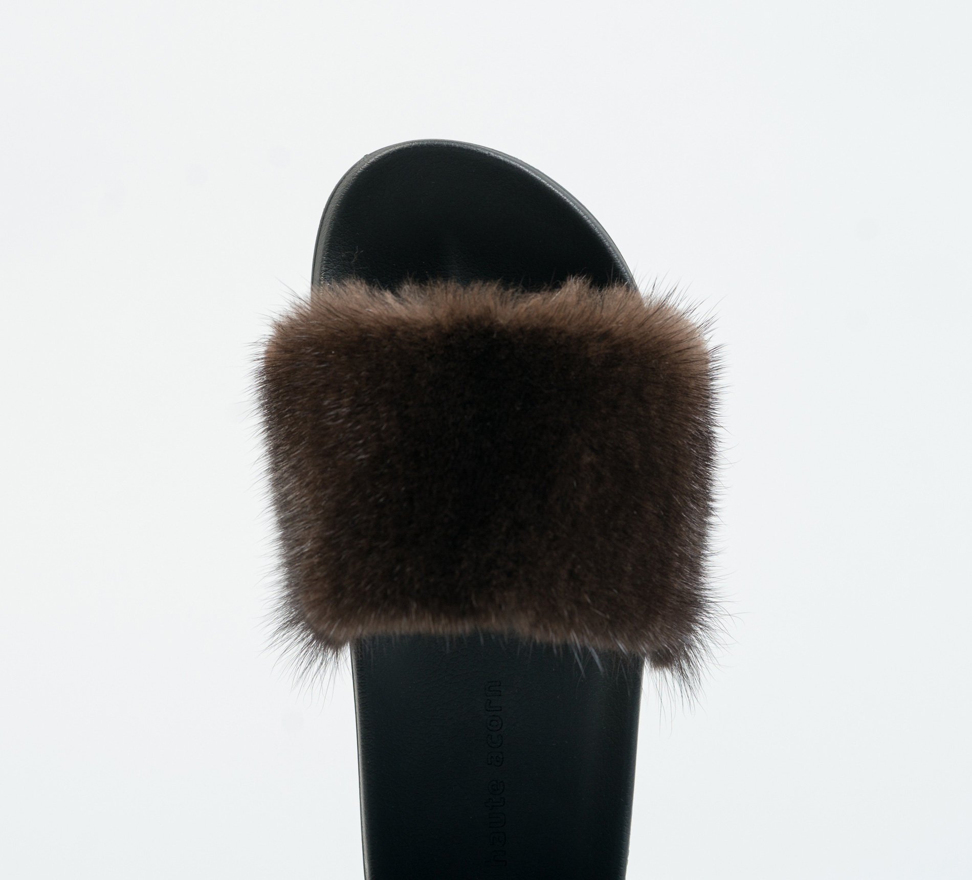Brown Mink Fur Slides. Made of 100% Real Fur. All Sizes Available.